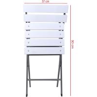 Set 2 Sillas De Exterior, Sillas Plegables, Acero Plástico, Gris Claro, Ahorro De Espacio, para Balcón Camping - Dimensiones AxANxFON: 78 x 37 x 45 cm - Art - details 11