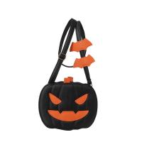 Bolso de calabaza de Halloween de cuero PU de dibujos animados, bolso de hombro divertido de calabaza de murciélago, bolso cruzado cuadrado de gran capacidad para fiesta - details 5