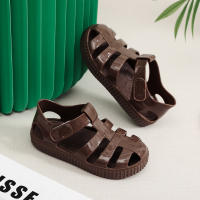 Sandalias con velcro para niños verano 2025 nuevo color sólido niños y niñas bolsa cabeza hueco suela suave bebé jalea sandalias - details 26