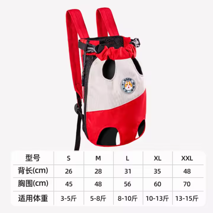 Bolsa de pecho para mascotas, mochila de viaje portátil transpirable de malla de cuatro pies para salir - 1