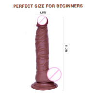 Juguete sexual para mujeres Consolador de silicona realista de 11 pulgadas, material seguro para el cuerpo Ventosa fuerte Consolador anal grueso ultra suave y realista para hombres Estimulador de punto G con eje curvo y bolas Entrenador de garganta - details 1