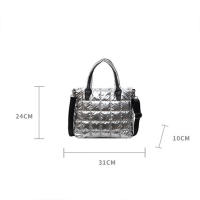 Bolso bandolera de gran capacidad con hombro acolchado de nailon para mujer Color sólido - details 22