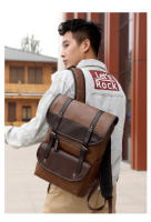 Mochila de cuero impermeable de gran capacidad para computadora de negocios para hombres - details 16