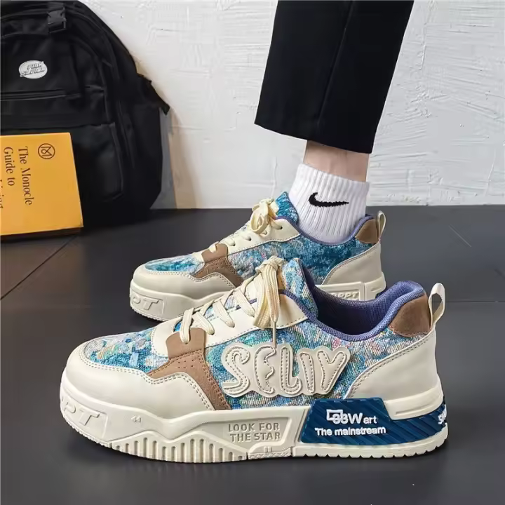 Zapatos Casuales de Moda para Hombres Zapatos de Lienzo Transpirables con Suela Gruesa - 1