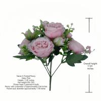 Flores Artificiales de Seda Blanca 2PCS Peonías para Decoración de Vase de Hogar, Ramo Navideño, Boluo de Boda, Accesorios de Fiesta - details 6
