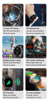 Reloj inteligente AMOLED para hombre y mujer,1.53 inch AMOLED Full circle touch screen  pulsera deportiva con llamadas bluetooth, NFC, brújula, seguimiento GPS, control del azúcar en la sangre,Professional Waterproof,compatible con Apple y Samsung 2024 - details 1