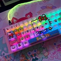 Hellokitty keycap transmisión de luz grabada lateral teclado mecánico de eje magnético adaptado de gatito de alto valor (teclado no incluido) - details 8