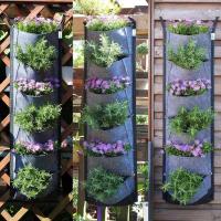 Bolsa vertical de fieltro montada en la pared, contenedor para cultivo de flores y verduras, máquina para plantar jardín interior y exterior, 6 bolsillos, - details 6