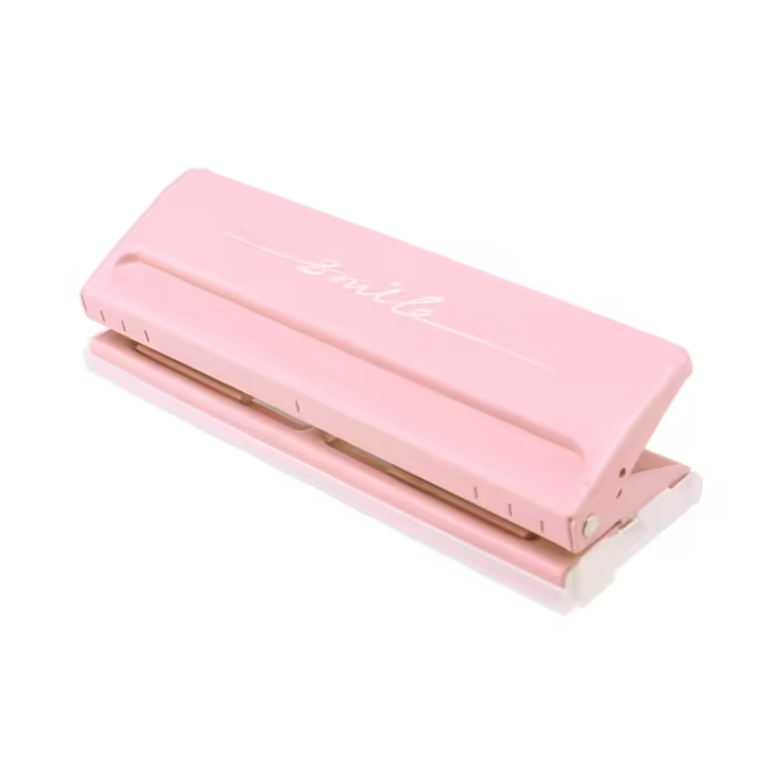 Perforadora de hojas sueltas de Metal para álbum de recortes, Color rosa, A4, A5, A6, 6 agujeros ajustables, una sola página, papelería de oficina - 1
