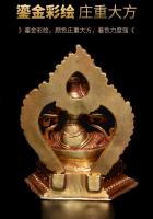 Estatua de Buda de adoración en el hogar dorada de cobre puro tántrico tibetano hecho a mano nepalí y adorno de práctica - details 4