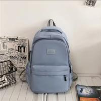 Mochila de campus juvenil para hombres y mujeres,mochila simple de gran capacidad de color sólido, escolar para estudiantes - details 9