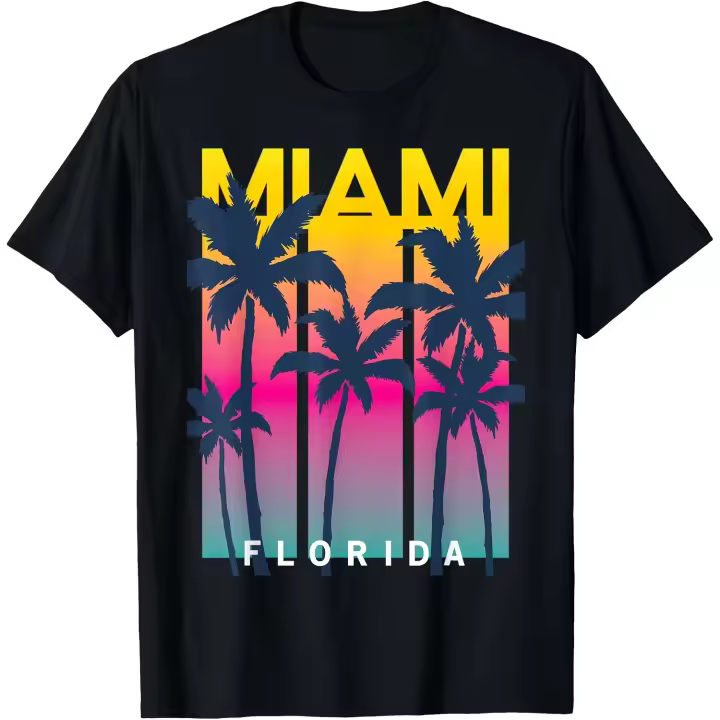 Cool Miami Florida Camisetas de diseño gráfico, I Love Miami, Miami Camiseta para hombre - 1