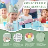 Corona de cumpleaños verde con números intercambiables del 0 al 9, decoración de fiesta de aniversario ajustable para meses, sup - details 2