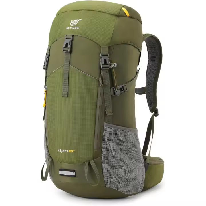 Mochila de Senderismo 30L Mochila de Trekking Impermeable con Ventilación Trasera y Espalda de Malla excursiones de un día con Cinturón de Cadera para Mochila al Aire Libre - 1