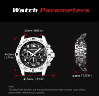 NORTH EDGE MACH Ⅱ solar Men 's Watch 316L stainless steel case three time Plate Night Light puntero TPR nylon Correa 104g - details 11