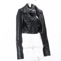 Chaqueta Corta de Moda Otoñal Cuello Doblado Estilo Y2K Abrigo Casual de PU con Decoración de Botón - details 9