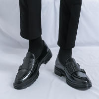 Zapatos Formales para Hombres Estilo Inglés Elegante Tacón Bajo PU Doble Hebilla Talla Grande 38-46 - details 23