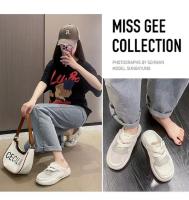 Popular] verano Baotou malla blanco zapatos de moda casual plataforma solo zapatos perezoso un pedal zapatillas de las mujeres desgaste exterior - details 8