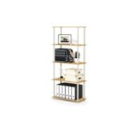 Estantería Multiusos de 4 Niveles con Puerta, Color Roble francés y Negro - details 6