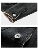 Chaqueta de lana forrada de lana de cordero para hombre, ropa de trabajo de algodón, invierno, camionero, mejor - details 4