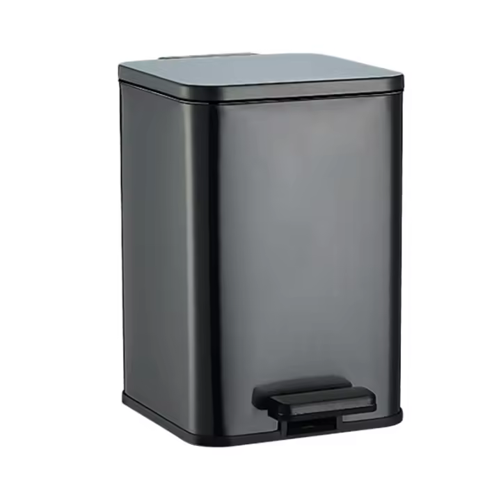 Bote de basura nórdico de acero inoxidable con tapa, contenedor sanitario independiente para cocina, sala de estar, inodoro, 10L - 1