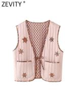 Chaqueta Chaqueta de Moda para Mujer Zevity 2024 Cuello Alto con Estampado Acolchado y Lacio - details 4