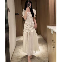 Vestido Elegante de Encaje Largo de Verano 2025 Lujo Ligero Niche para Mujeres - details 0