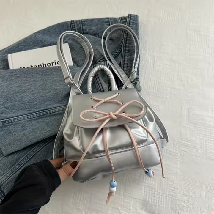 Bolso casual con lazo para mujer de moda 2025 Nueva mochila versátil - 1