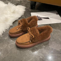 Botas de nieve de terciopelo para mujer, botines cálidos de felpa con cordones, zapatillas suaves, zapatos cómodos de algodón, invierno, 2023 - details 24