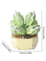 Micro particle building block simulation succulent small potted plant bouquet ornaments for children's assembled building block - details 18