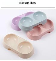 Macaron-cuenco doble para gatos, bandeja de plástico para beber comida, alimentador, suministros para mascotas, accesorios - details 0