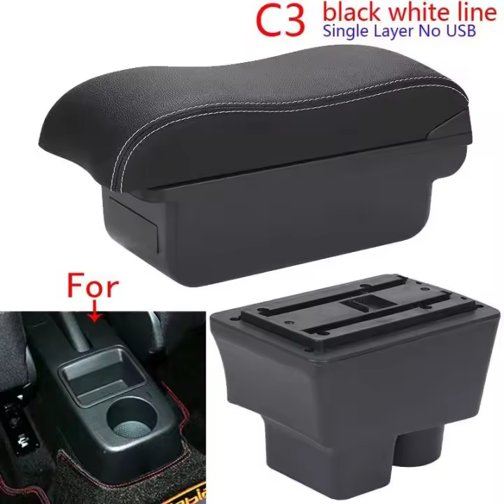 Reposabrazos para coche Skoda Fabia, pulido de cuero curvado CA, instalación sencilla, 2008-2014 - 1