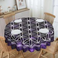 Mantel circular mandala, flor de loto de la vida, impermeable, resistente al aceite, 60 pulgadas, forma geométrica sagrada - details 185