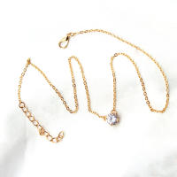 Accesorios eléctricos Moda Accesorios de ropa simples para mujer Cadena de clavícula de circón versátil de moda - details 1