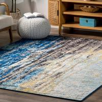 Alfombra cascada vintage abstracta, 152 cm x 243,8 cm, azul - details 16