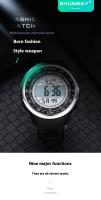 SHUNWAY Reloj deportivo electrónico minimalista circular para exteriores, resistente al agua, reloj para hombres jóvenes estudiantes - details 0
