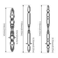 Juego de puntas de destornillador de doble cabeza, mango Hexagonal magnético, broca de impacto de alta dureza, cabezal de lote de 65mm/110mm, 10 Uds. - details 0