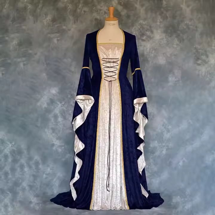 Elegante Vestido Corto de Moda Vintage Manga de Antorcha Dorada Perfecto para Fiestas - 1