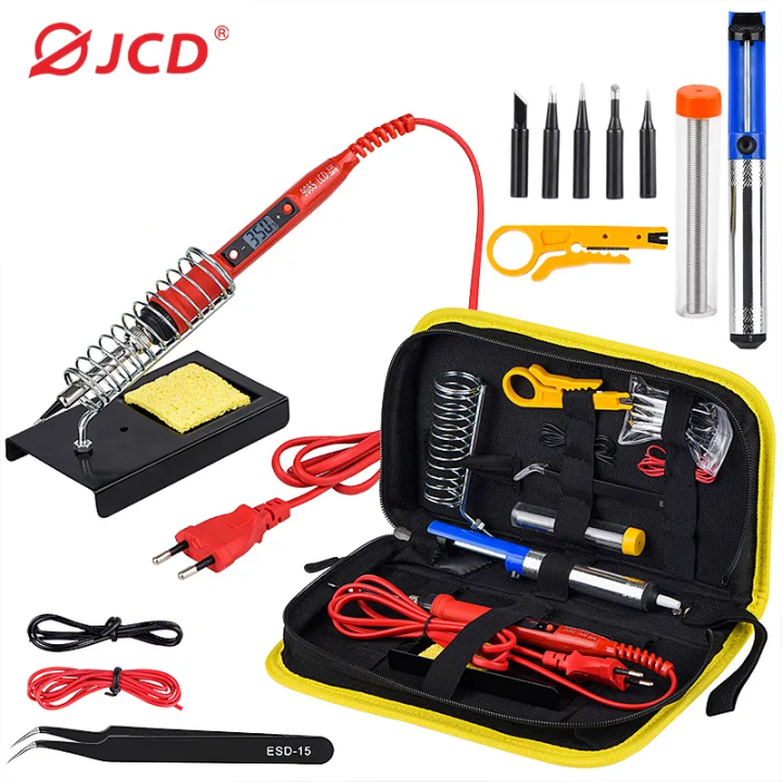 JCD Electric Soldering Iron Kit 80W LCD Digital Display Adjustable temperature 220V Solder Iron Welding Repair Tools 908S