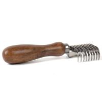 Peine de Metal para el cuidado del pelo de perro, mango de madera de 15x4cm, peine para el pelo de gato, cepillo y rastrillo duradero, peine de masaje de belleza para mascotas - details 5