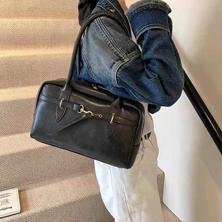 "Bolso bajo brazo mujer 2025" |   Gran capacidad retro |   Estilo Boston almohada. |   Bandolera elegante para oficina y viaje |   Piel sintética premium |   Moda primavera verano |   Correa ajustable |   Compartimentos múltiples |   Envío rápido - 1