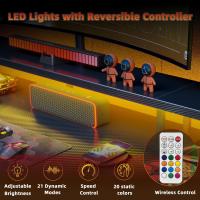 Mesa de Ordenador Grande en Forma L Esquina con LED Regleta Enchufada Ideal para Estudio, Trabajo, Dormitorio, Hogar - details 11