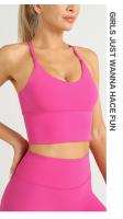 Sujetador deportivo de Color liso para mujer, ropa interior Sexy con espalda cruzada Y forma de Y, ideal para gimnasio, Yoga, trotar Y entrenamiento - details 7