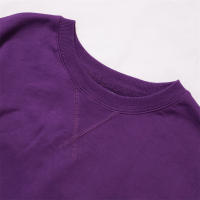 Sudadera en blanco para hombre, color morado veneciano, con inserción en V, 100% algodón, liso - details 10