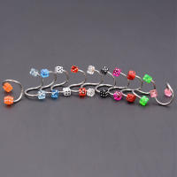 Piercing de hélice de 5 piezas, barra de 1,2x10mm con bola cuadrada de 3mm, pendiente, bola en forma de S, Piercing para nariz y labio - details 5