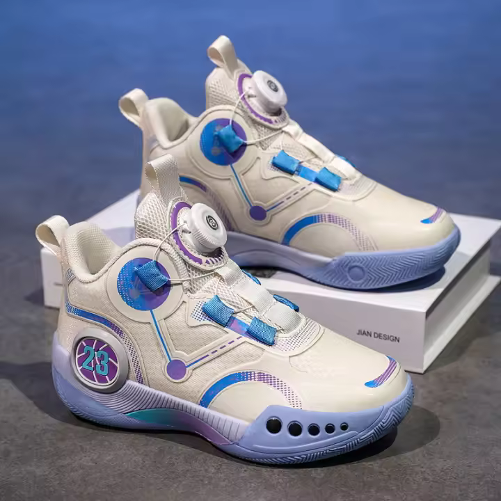 Zapatillas de baloncesto transpirables para niños, antideslizantes, para correr, caminar, a la moda - 1