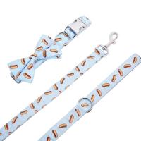 Hotdog Boy Collar de perro personalizado, lazo con correa y arnés a juego - details 4