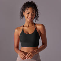 Hamidou Top deportivo para mujer, chaleco Yuga colgante con cuello, decoración triangular, Top deportivo con espalda bonita, Top corto a prueba de golpes para reunión - details 22