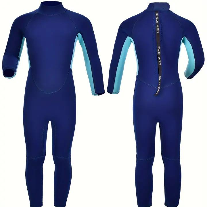 Traje De Neopreno REALON Para Niños, De Una Sola Pieza, Para Bebés, Traje De Baño De 2 Mm, Para Niños Pequeños - 1