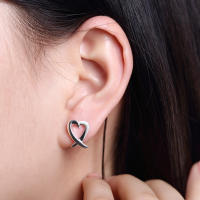 Andara Aretes de Doble Corazón de Plata Esterlina  Accesorio Casual de Ropa con Estilo Europeo y Americano Regalo de Joyería de Vacaciones - details 21